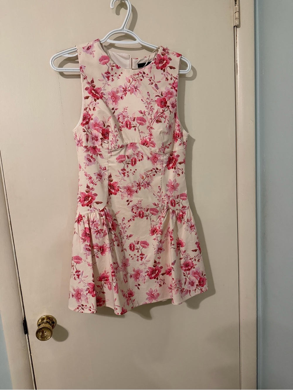 Zara Pink Floral Dress on Cream
